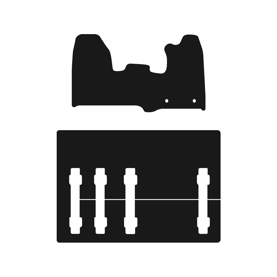 Ford Transit Custom Crew Cab Van (2013-2015) Van Mats (1 Raer Seat - 2 Clips) Mat Shape