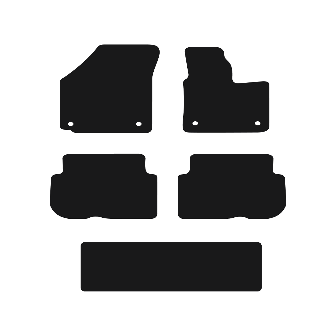 Volkswagen Touran Round Fixings (2010-2016) Car Mats (5 pieces 7 Seat) Mat Shape