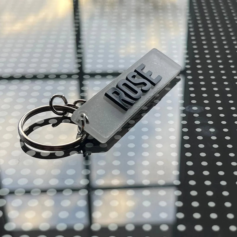 White Number plate Keychain