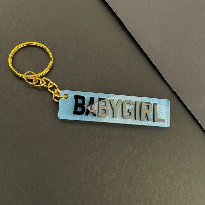 Sky Blue Number plate Keychain
