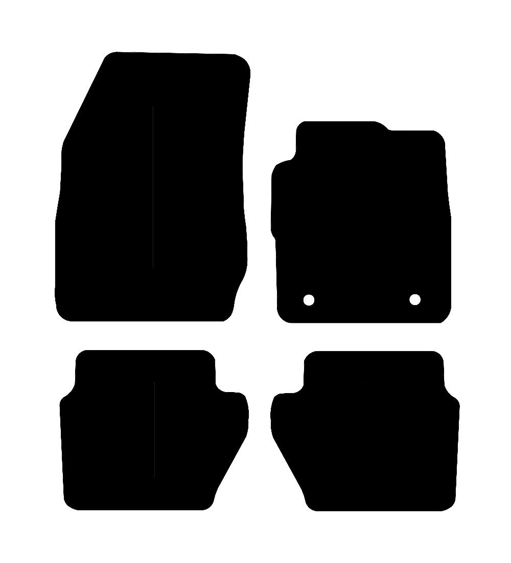 Ford Fiesta MK7 (2008-2011) (Oval Fixings) Car Mats Mat Shape