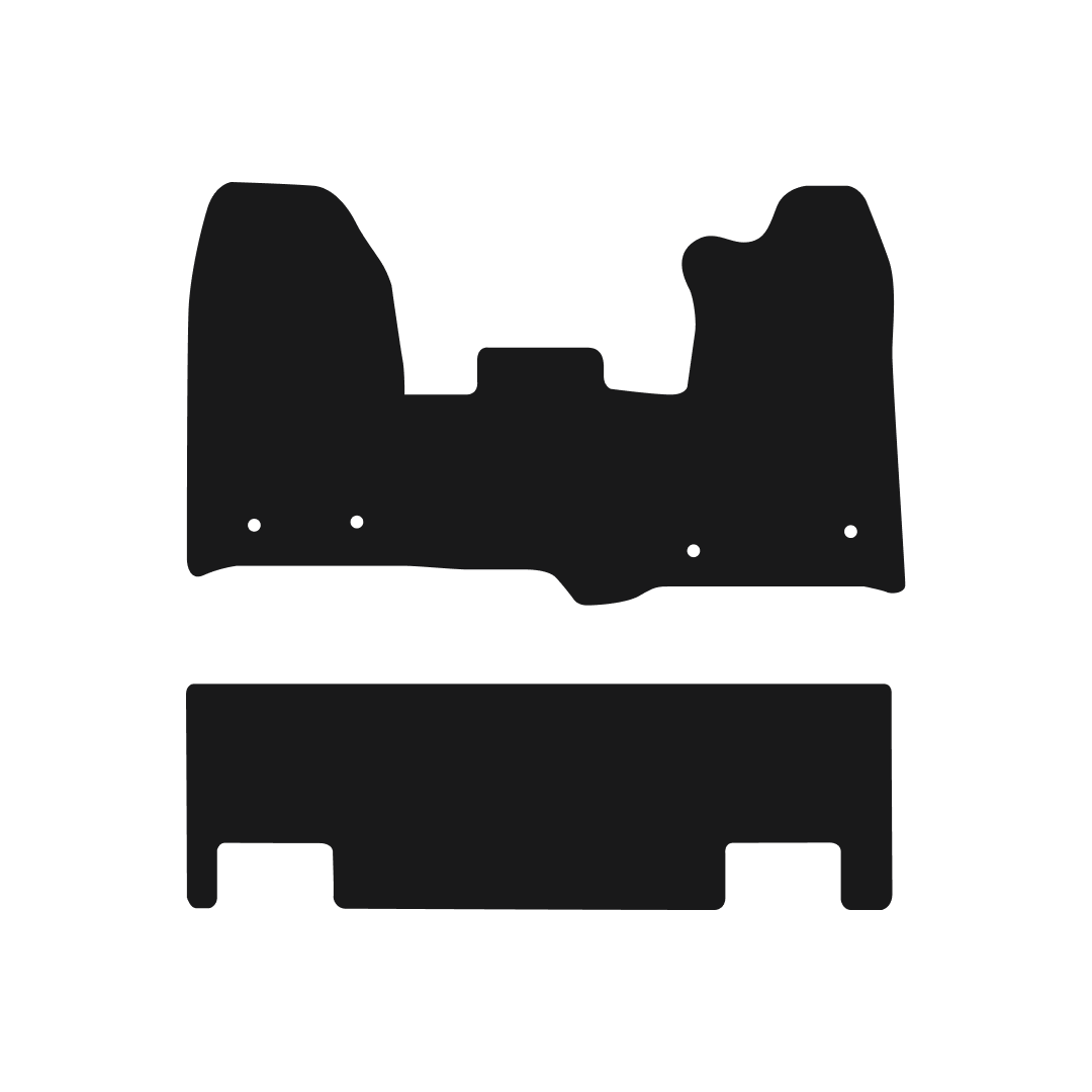 Ford Transit Custom Double Cab Van (2015-2018) Van Mats (Twin Door - 4 Clips) Mat Shape