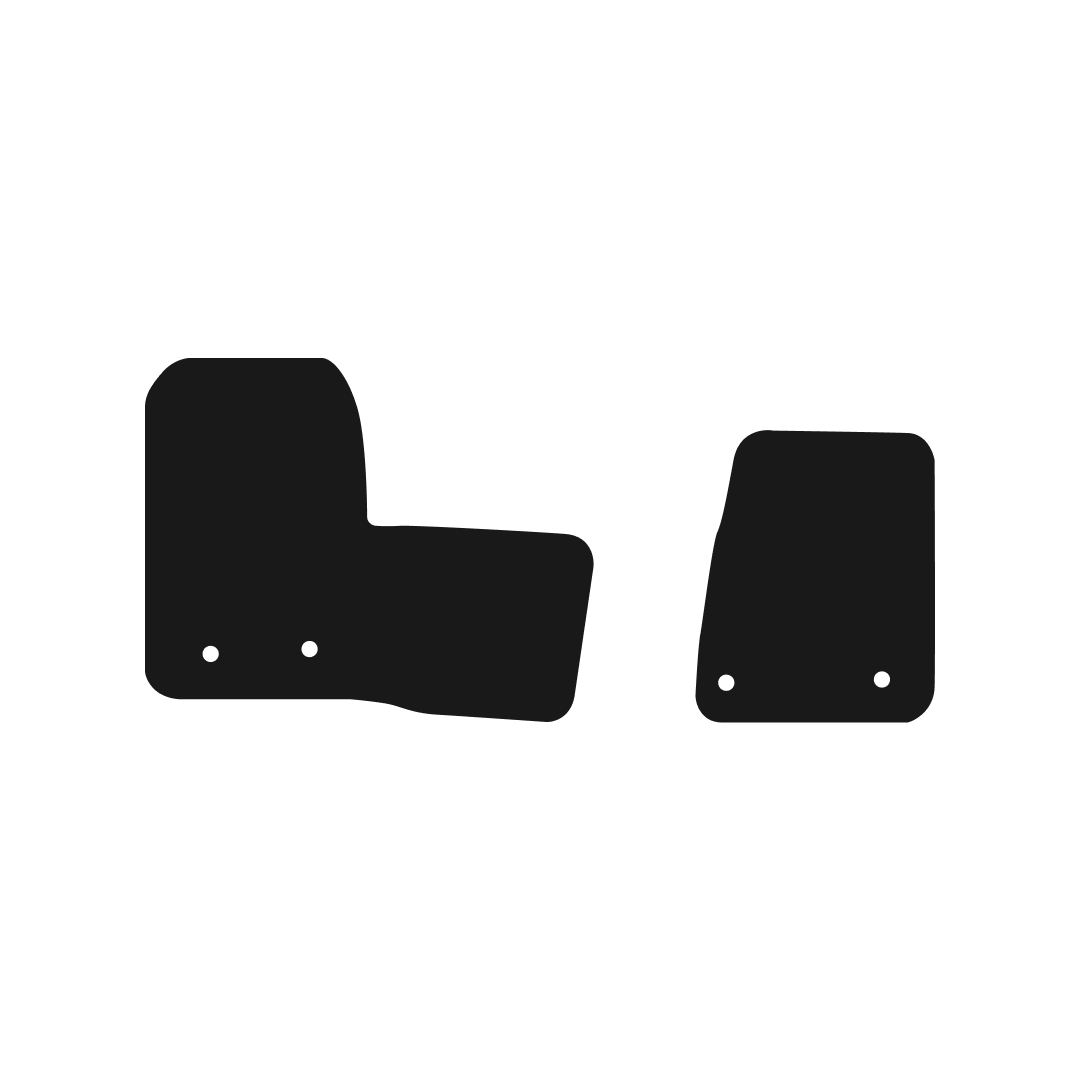 Ford Transit Custom Van (2019-2023) Van Mats (2 Piece, Drivers Side Holes Inline) Mat Shape