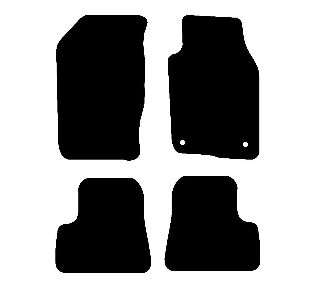 Peugeot 206 (1998-2007) Car Mats (2 - Clips) Mat Shape