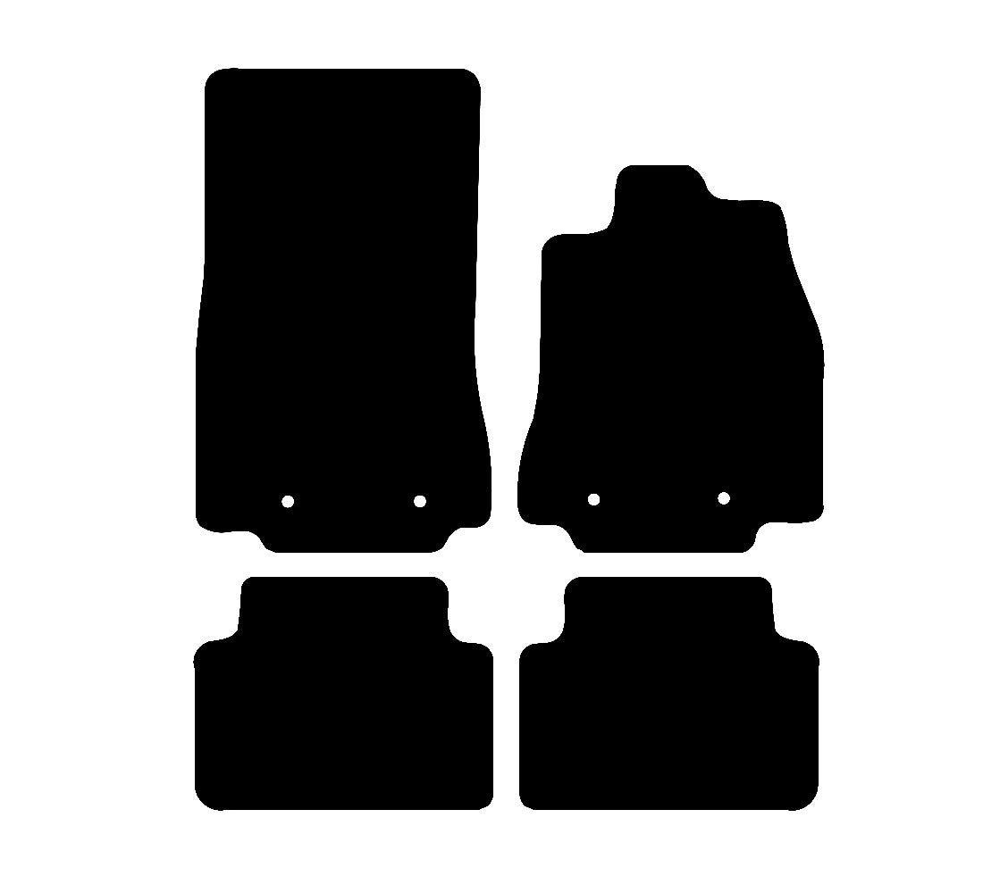 Jaguar XF (2008-2014) Car Mats (X250 - 4 clips) Mat Shape