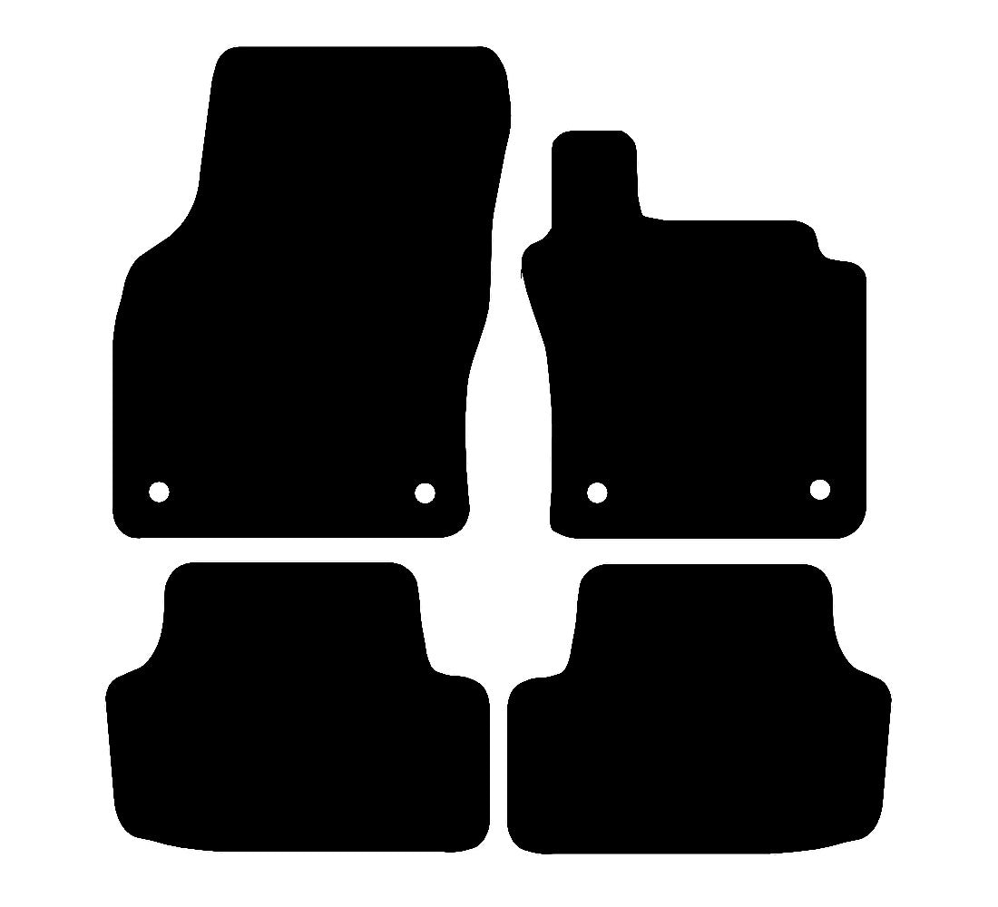 Audi A3 & S3 2012-2020 (4 Clips) Car Mats Mat Shape