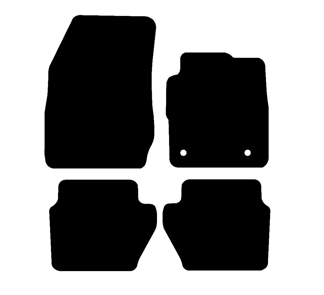 Ford Fiesta MK7 (2011-2017) (Round Fixings) Car Mats Mat Shape