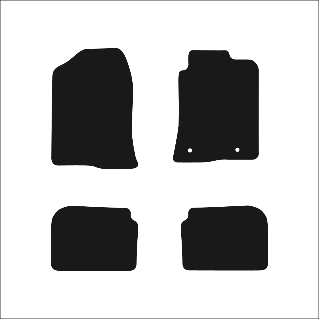 Toyota Avensis (2003-2009) Car Mats (Two Fixings) Mat Shape