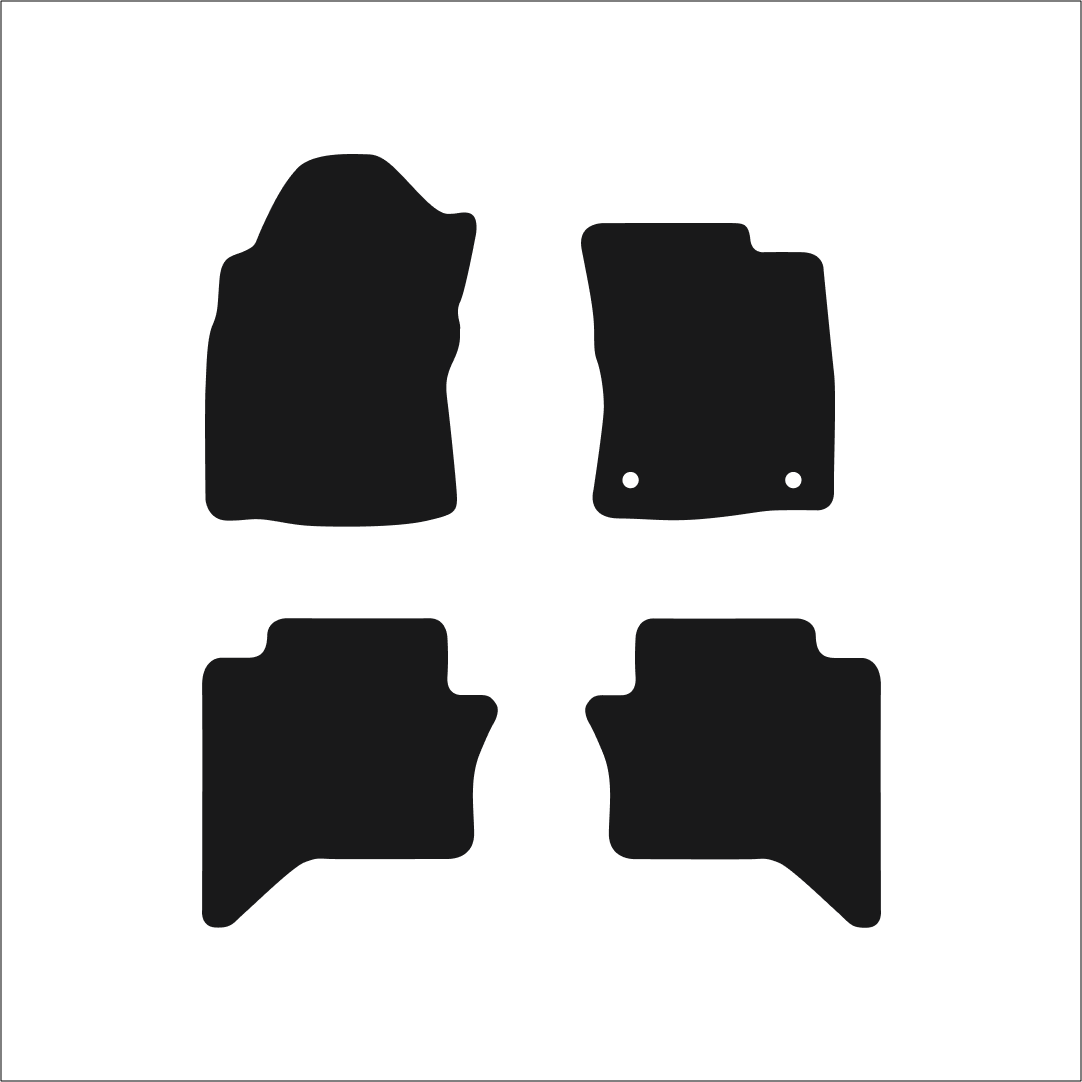 Toyota Hilux Double Cab (2016-2020) Car Mats (Manual) Mat Shape