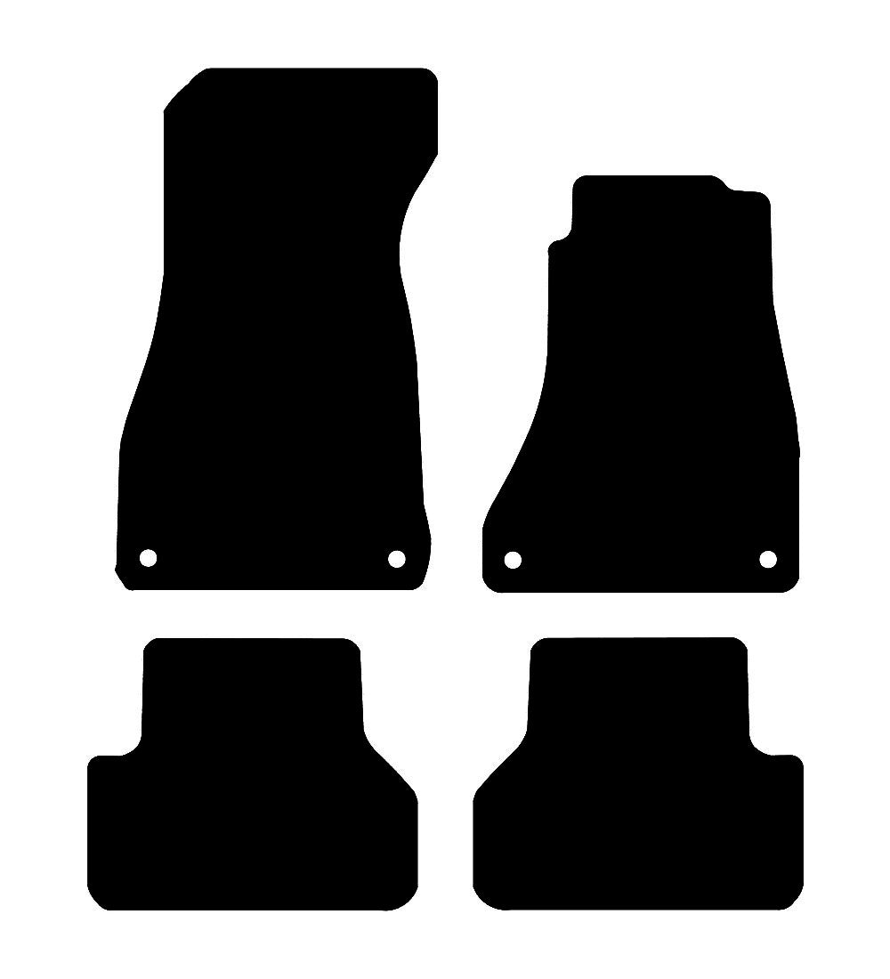 Audi A4 (2016-2026) Car Mats (8-clips) Mat Shape