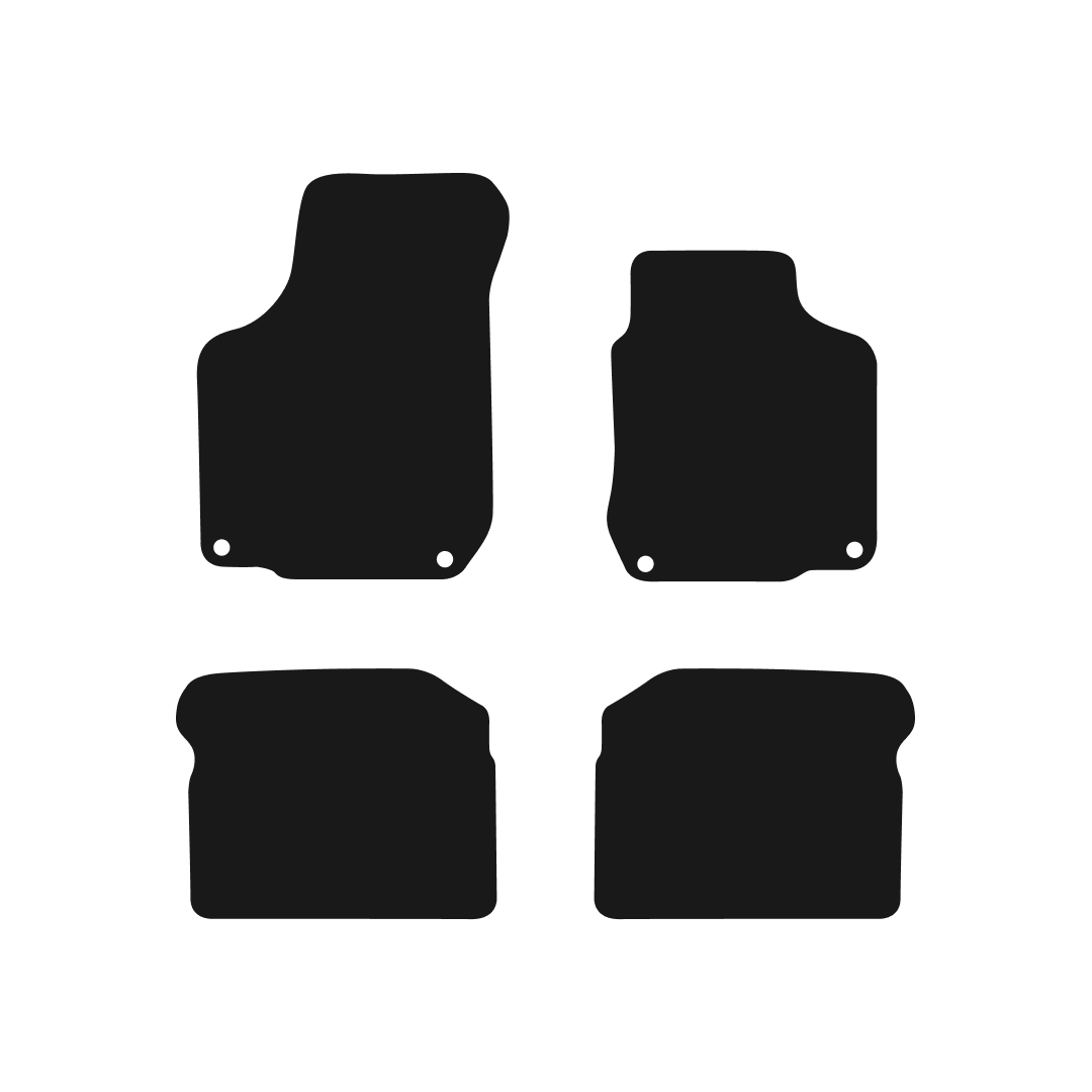 Volkswagen Beetle (1999-2005) Car Mats (Round 4 Clips) Mat Shape