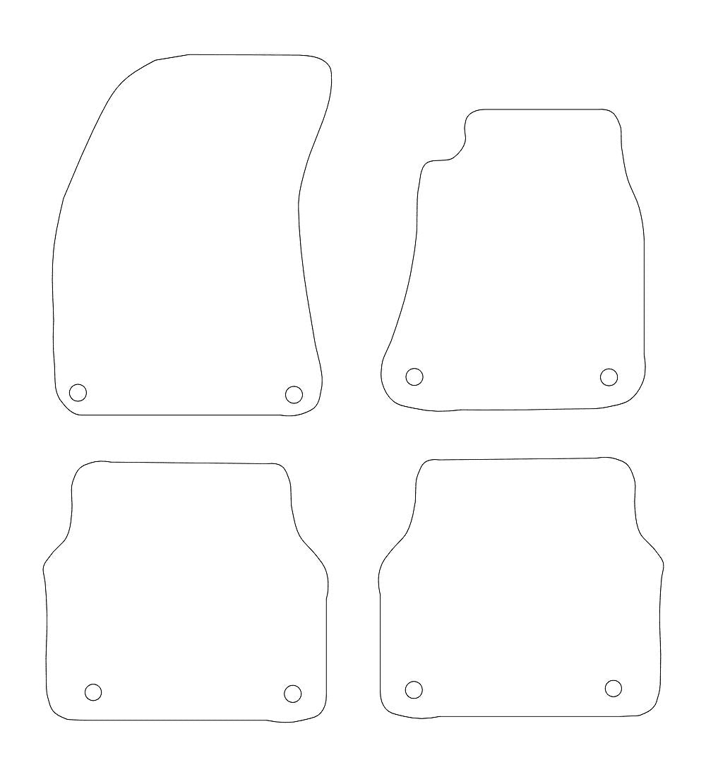 Audi A8 (2009-2020) Car Mats (MK D4) Mat Shape