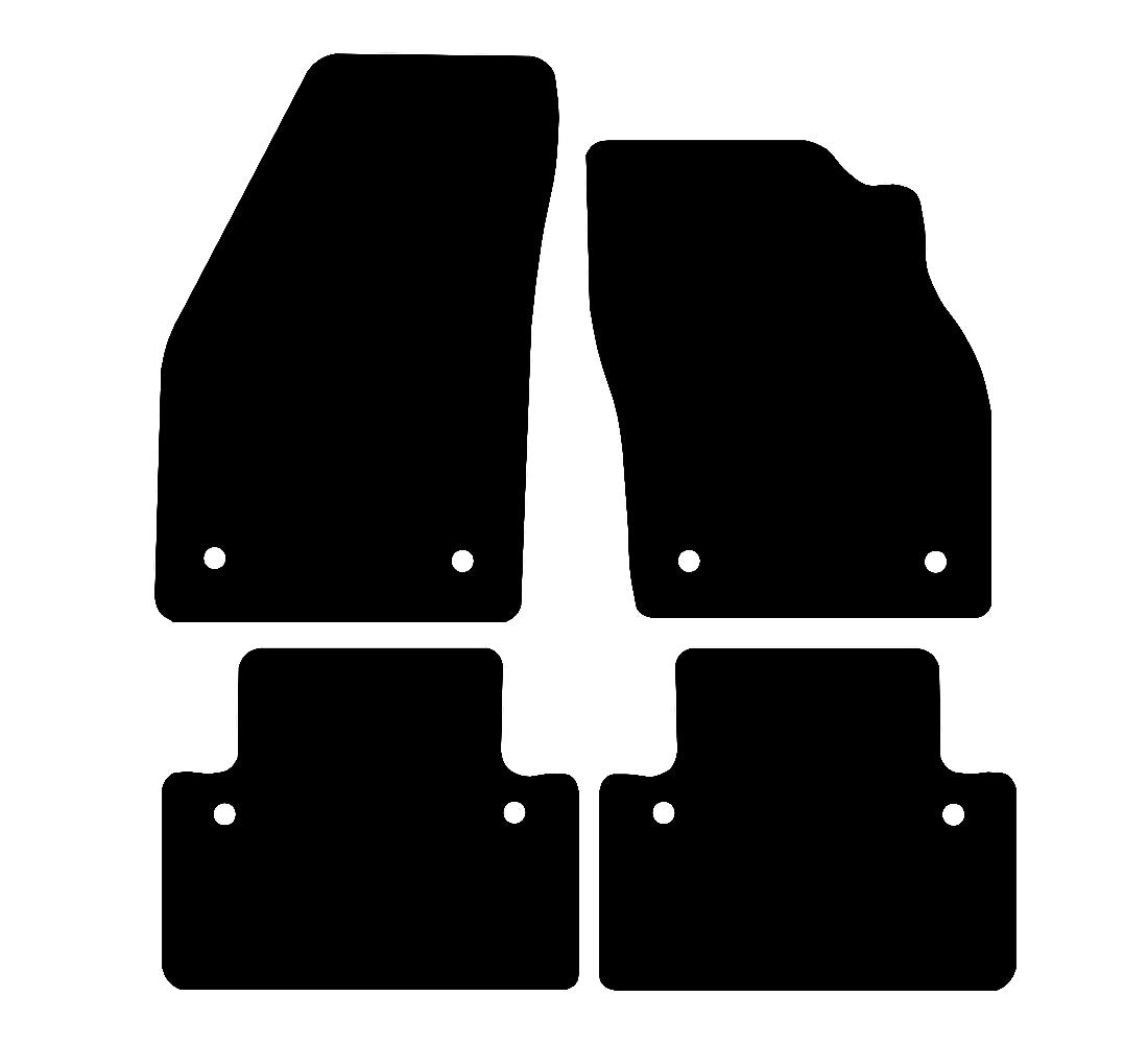 Volvo V50 Manual (2004-2012) Car Mats (With Clips) Mat Shape