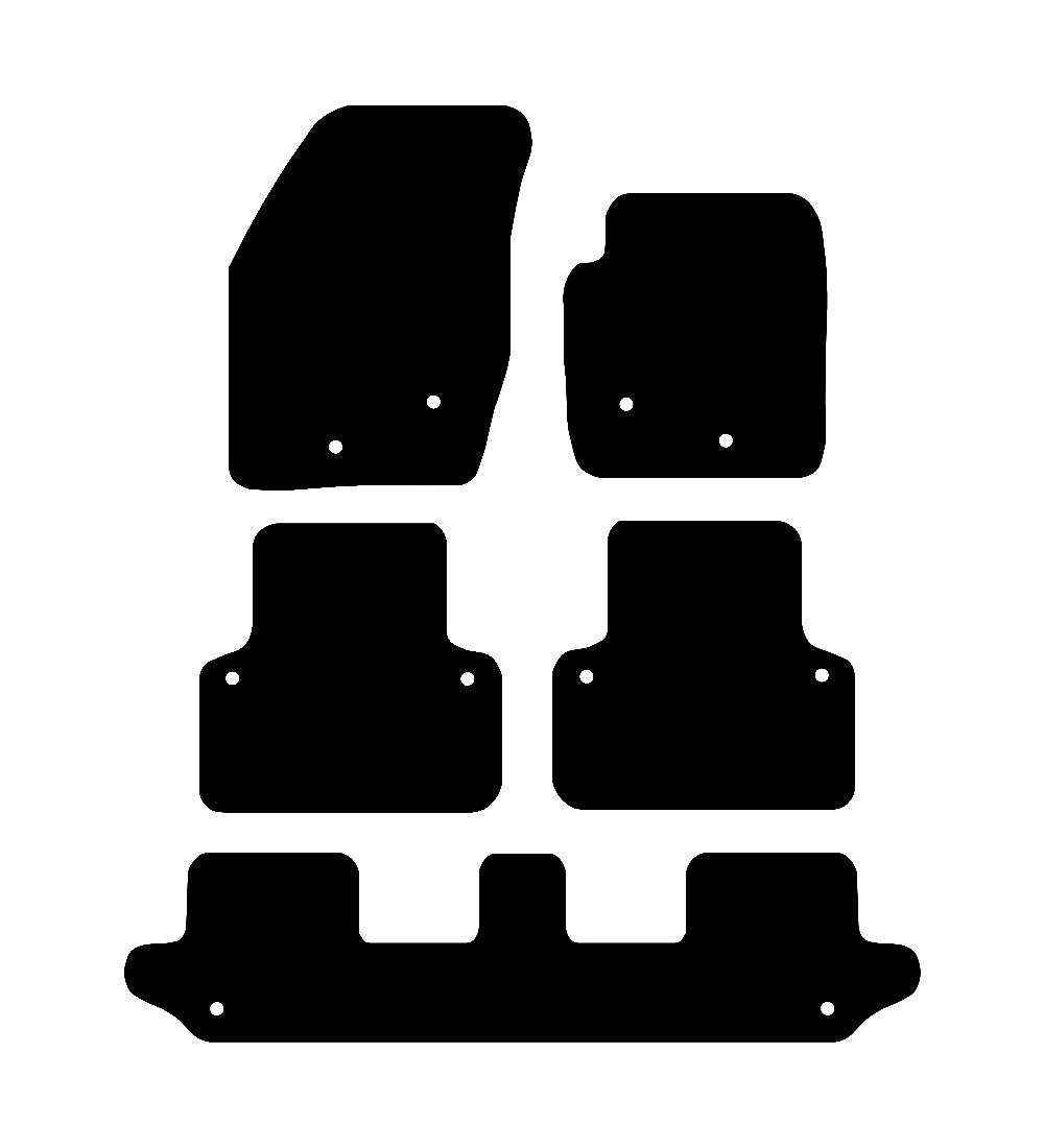 Volvo XC90 (2003-2014) Car Mats (With Clips - 5 Pc) Mat Shape