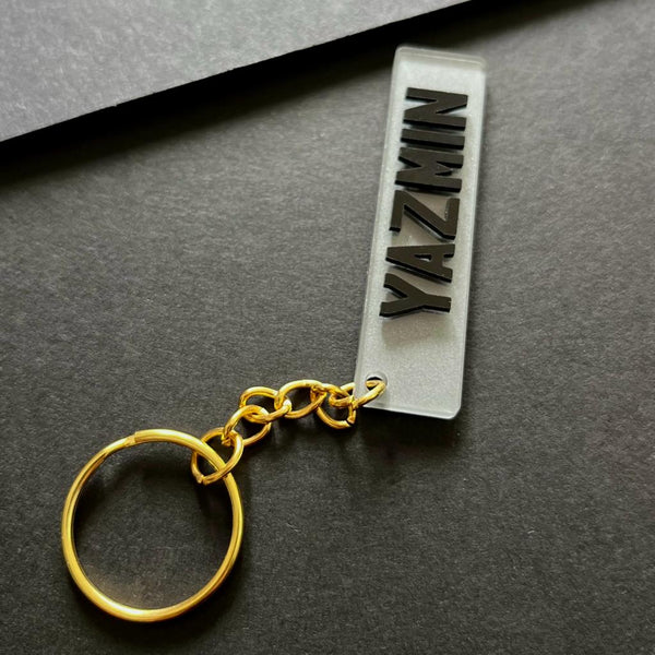 Tinted White Number plate Keychain