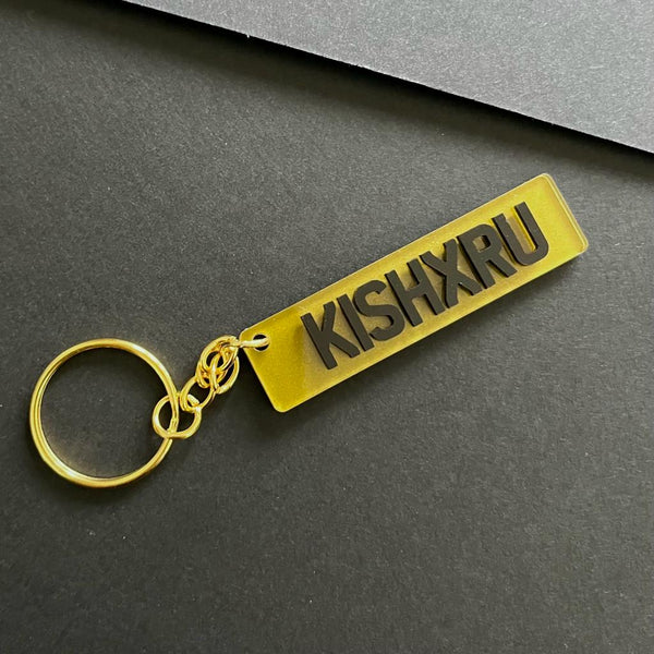Tinted Yellow Number plate Keychain