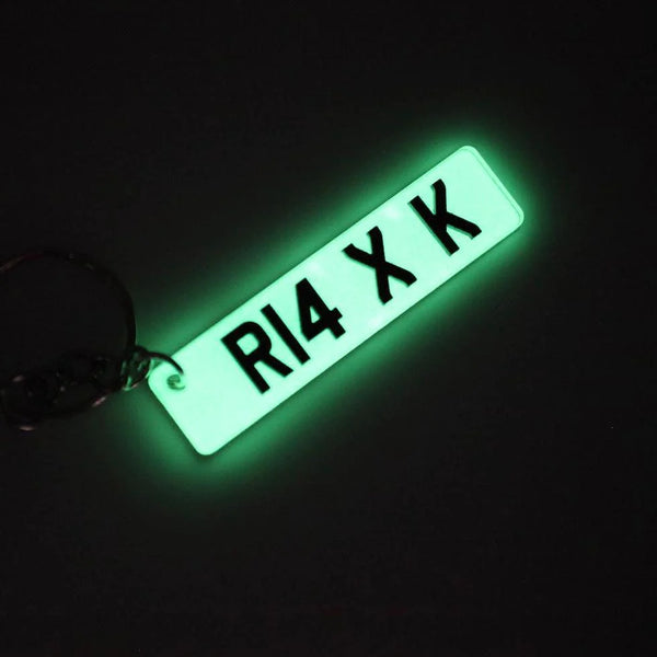 Glow Number plate Keychain